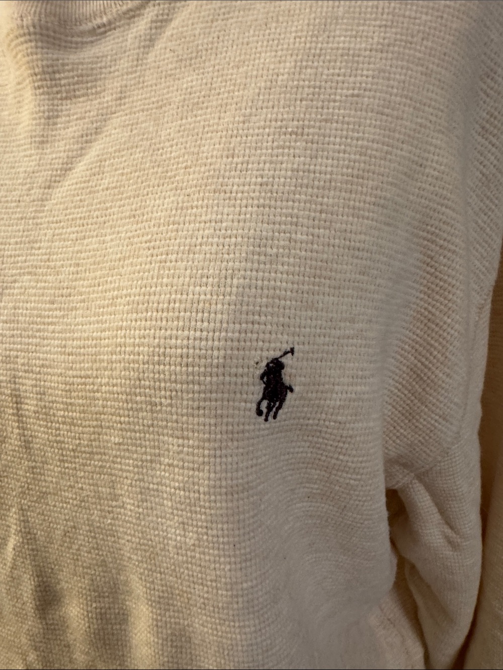 Polo by Ralph Lauren Cream Crewneck Sweater with Embroidered Pony - Picture 4 of 5